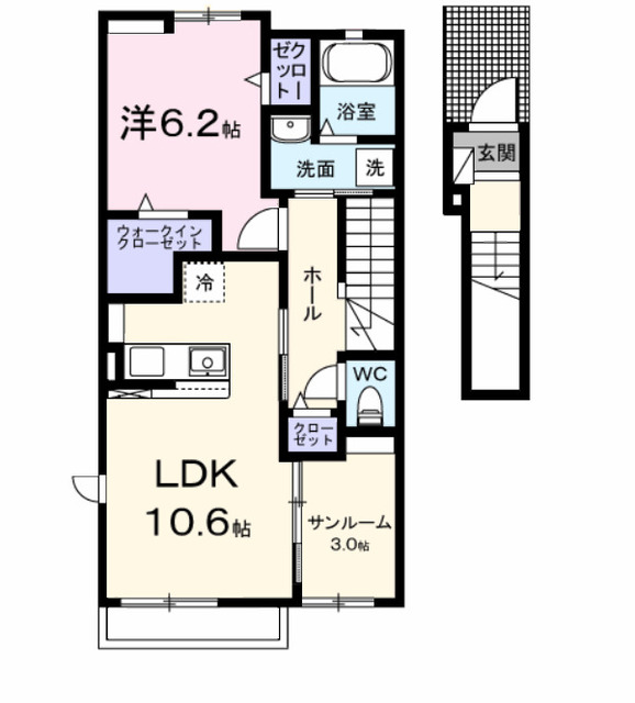 アヴニールAの間取り