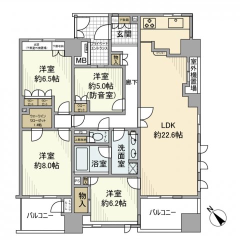 ビーコンヒル能見台センターヒル・E館の間取り