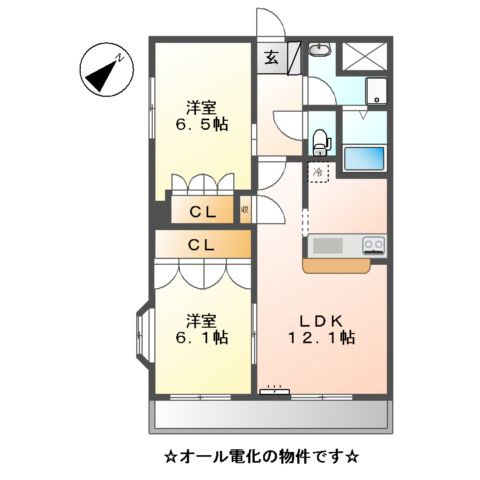 ビレッジあじきの間取り