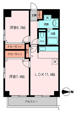 ドゥエル木場公園・0803号室の間取り