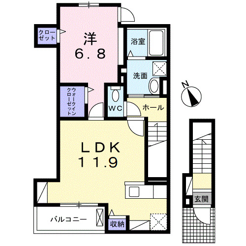 ヴィラージュ狭山祇園Bの間取り