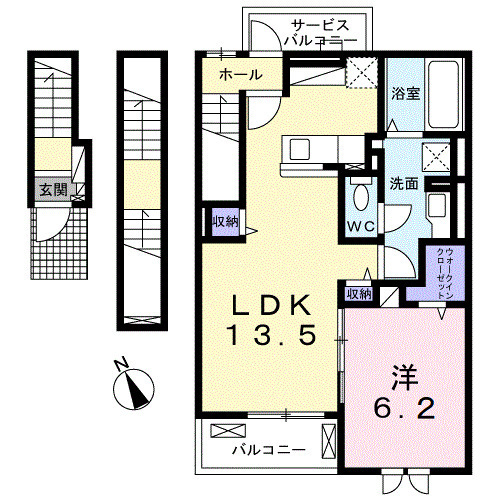 ヴィラージュ狭山祇園Bの間取り