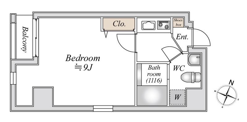 ＬｉｖｅＦｌａｔ菊川・0701号室の間取り