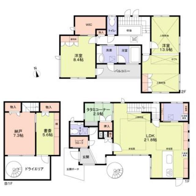 吹田市千里山西5丁目45ー9戸建の間取り