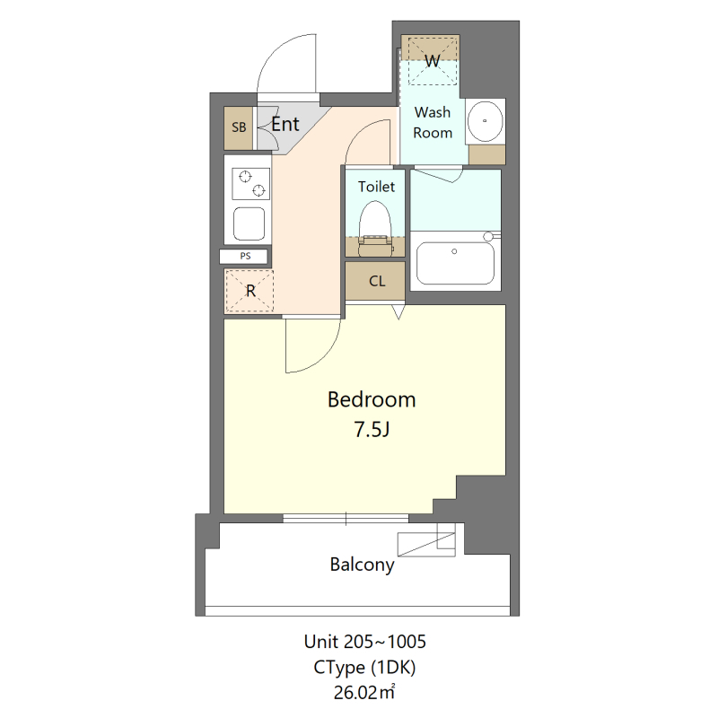 S-RESIDENCE新宿早稲田avelisの間取り
