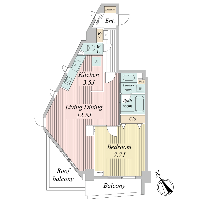 ＴＨＥパームス代々木上原ヴェールテラス・0601号室の間取り