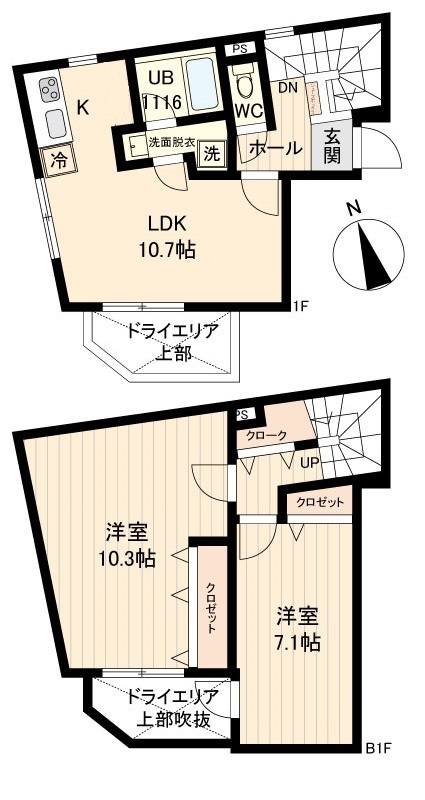 ＬｉｖｅＦｌａｔ戸越・0101号室の間取り