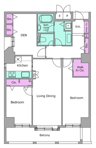新小川町の完工年月(1994年3月)築の賃貸マンションの間取り