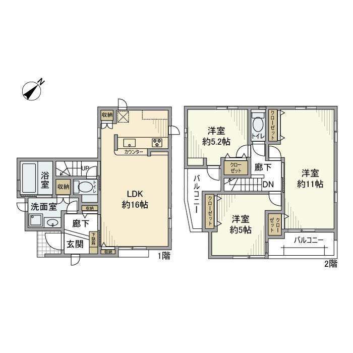 鶴馬戸建の間取り