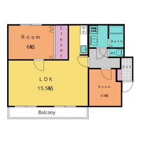 Villa 永吉 Aの間取り