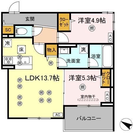 GrandValley 博多(グランバレ ハカタ)の間取り