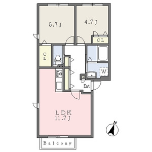 ベルヴィレッジ鴻仏目ⅡA棟の間取り