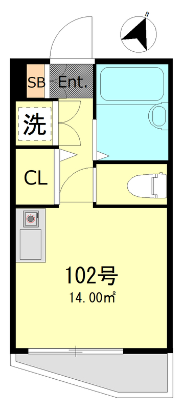 FERIO北綾瀬・102号室の間取り