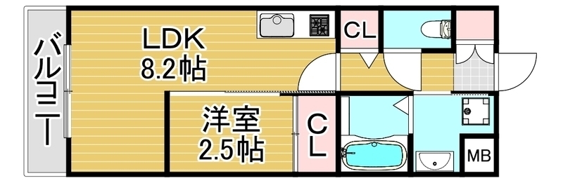 PHOENIX千早・103号室の間取り