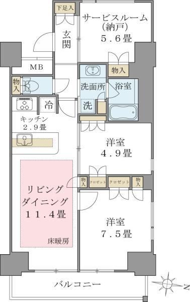 Ｂｒｉｌｌｉａ　ｉｓｔ　東雲キャナルコート・919号室の間取り