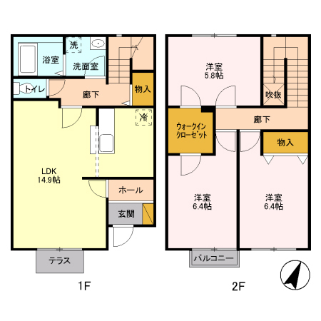 ラルジュ Aの間取り