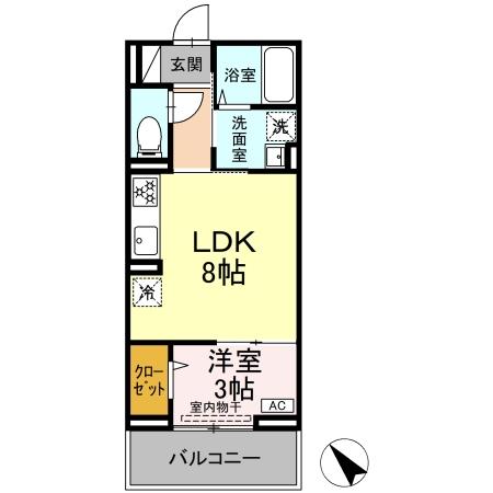ポール・ヴェール・203号室の間取り