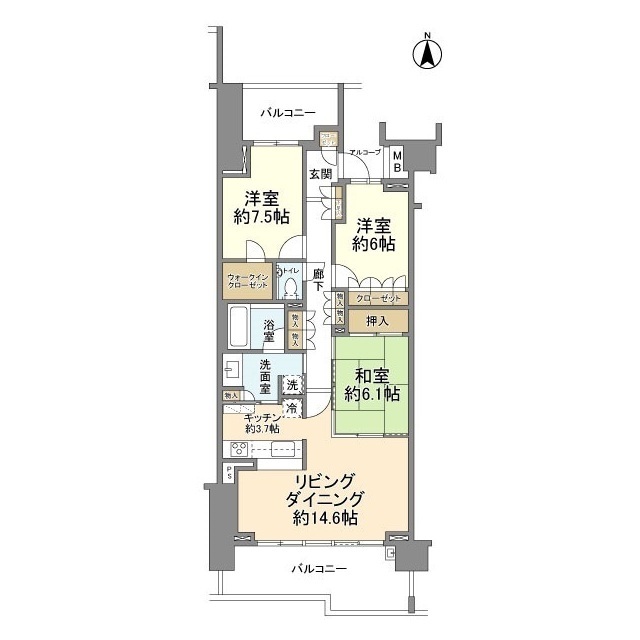 グランドメゾン東戸塚6番館の間取り