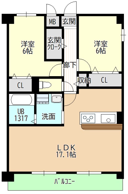 仮称宮ノ腰704マンションの間取り