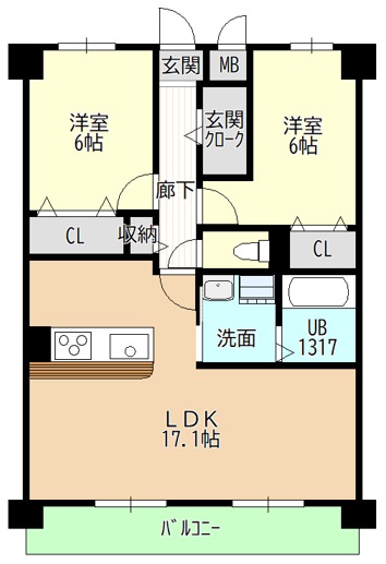 仮称宮ノ腰704マンションの間取り