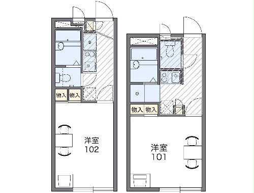 レオパレスハイツ旭が丘Aの間取り