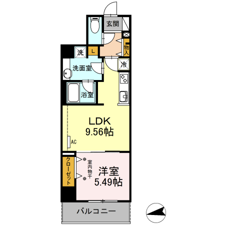 ルミエール品川橋・304号室の間取り