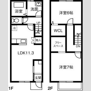 Maisonette land 寺家Bの間取り