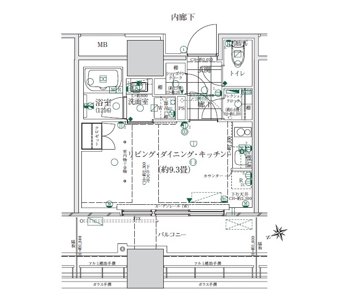 ローレルタワールネ浜松町・0513号室の間取り