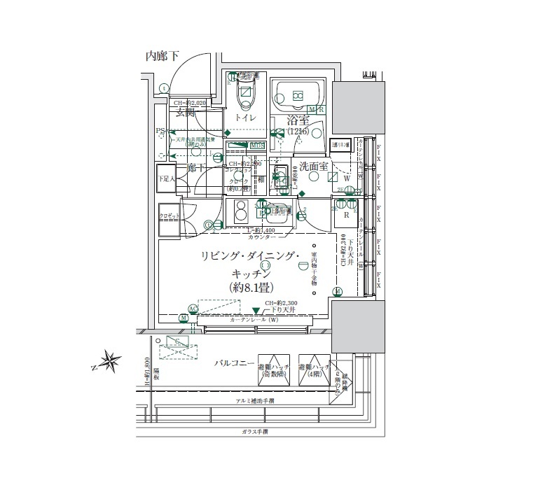 ローレルタワールネ浜松町・0315号室の間取り