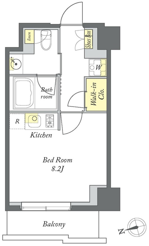 プライムメゾン清澄白河・0403号室の間取り