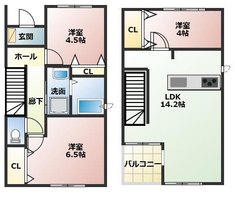 鯉江本町4-135KODATEXⅠ・1号室の間取り
