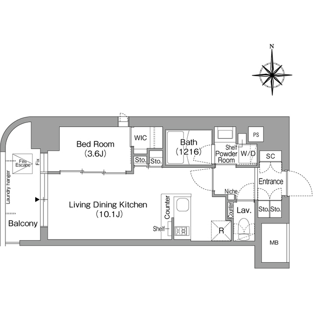 コンフォリア・リヴ北浜淡路町の間取り