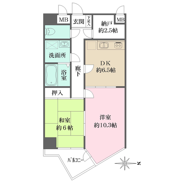 コーポリヴァーストンの間取り