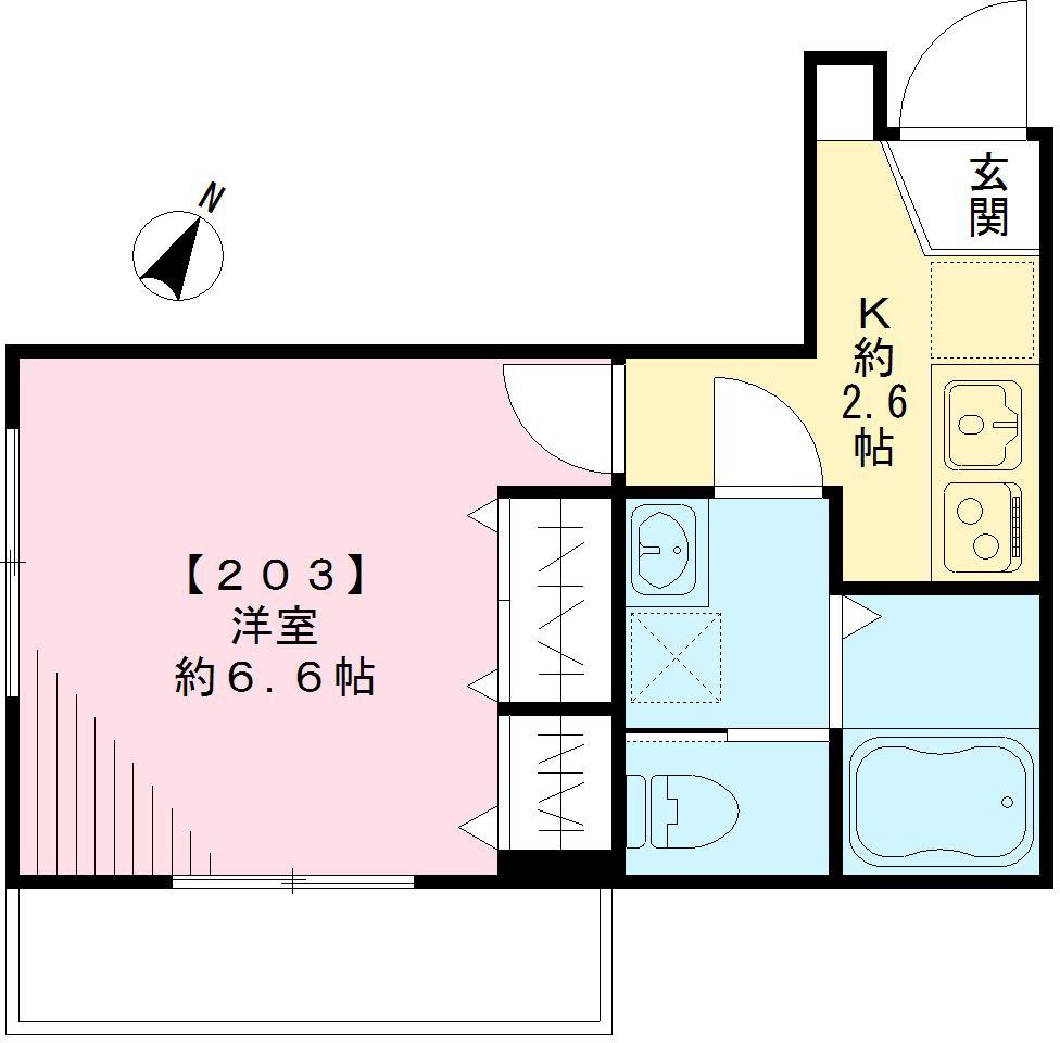 エスポワール（大田区東嶺町）・203号室の間取り