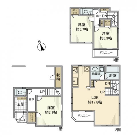 中落合戸建の間取り