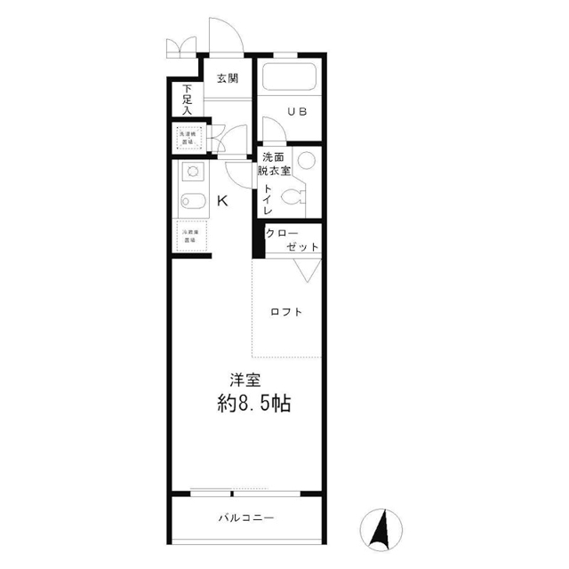 方南の完工年月(2000年3月)築の賃貸マンションの間取り