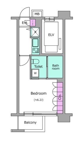 新宿の完工年月(2004年3月)築の賃貸マンションの間取り