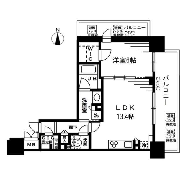 天満橋の完工年月(2017年3月)築の賃貸マンションの間取り