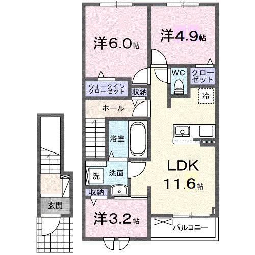 シェル クレール Ⅱの間取り