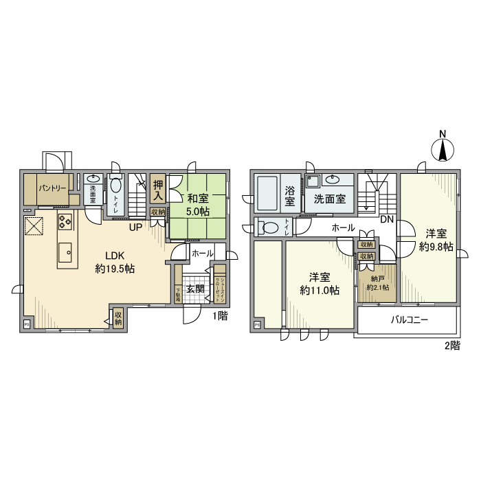 豊栄町4丁目戸建の間取り