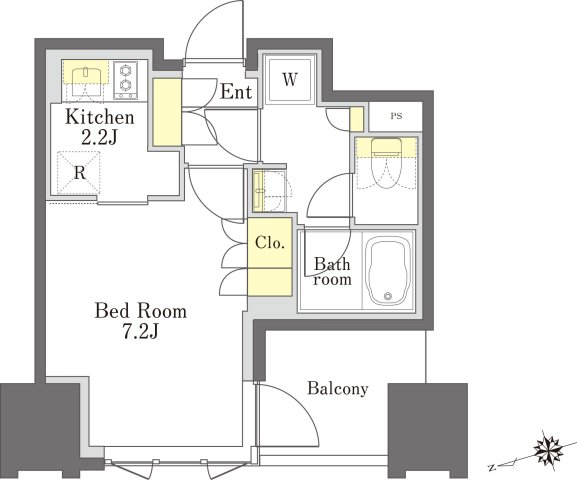 びゅうリエットグラン新宿戸山・810号室の間取り