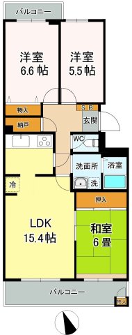 東船橋ガーデニア第3号棟の間取り