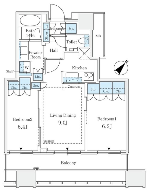 ＣＡＰＩＴＡＬ　ＧＡＴＥ　ＰＬＡＣＥ　ザ・1203号室の間取り