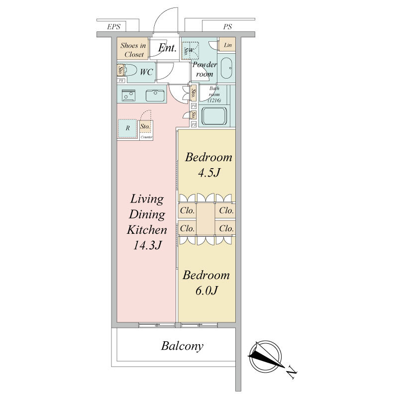ブランシエスタ目黒中央町・0417号室の間取り