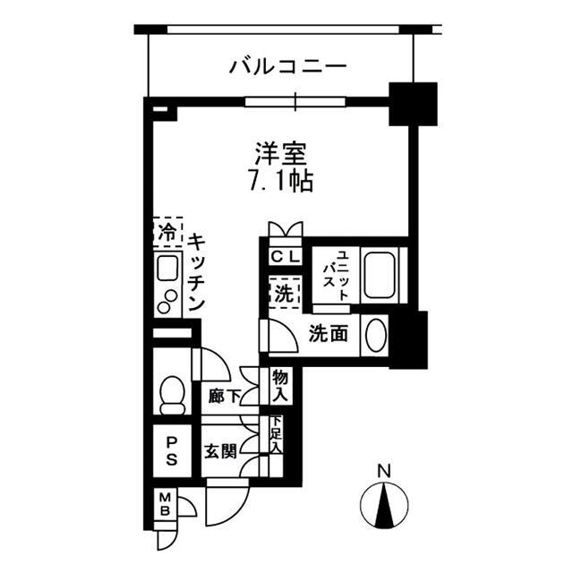 中落合の完工年月(2008年3月)築の賃貸マンションの間取り