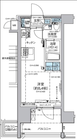 レジディア蒲田Ⅴ・0201号室の間取り