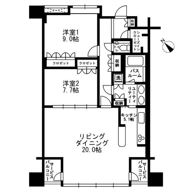 猿楽町の完工年月(2006年6月)築の賃貸マンションの間取り
