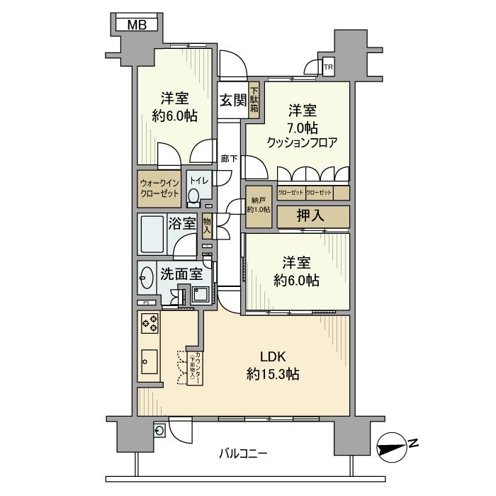 ワンダーベイシティSAZANガーデンイーストの間取り