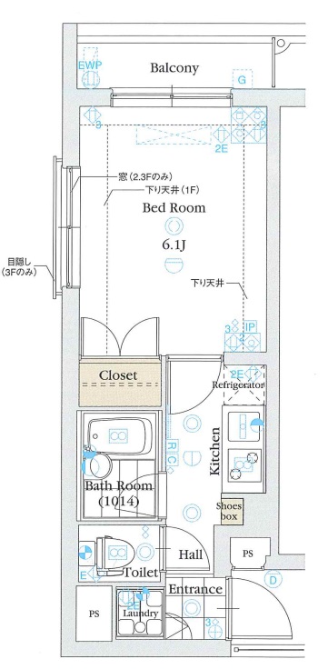 グラントゥルース目黒花房山の間取り