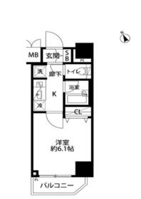 Ｒｉｓｉｎｇ　ｐｌａｃｅ　蒲田南・503号室の間取り